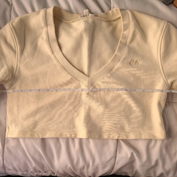 For Love & Lemons Ivory Cropped Sweatshirt - Picture 7 of 8